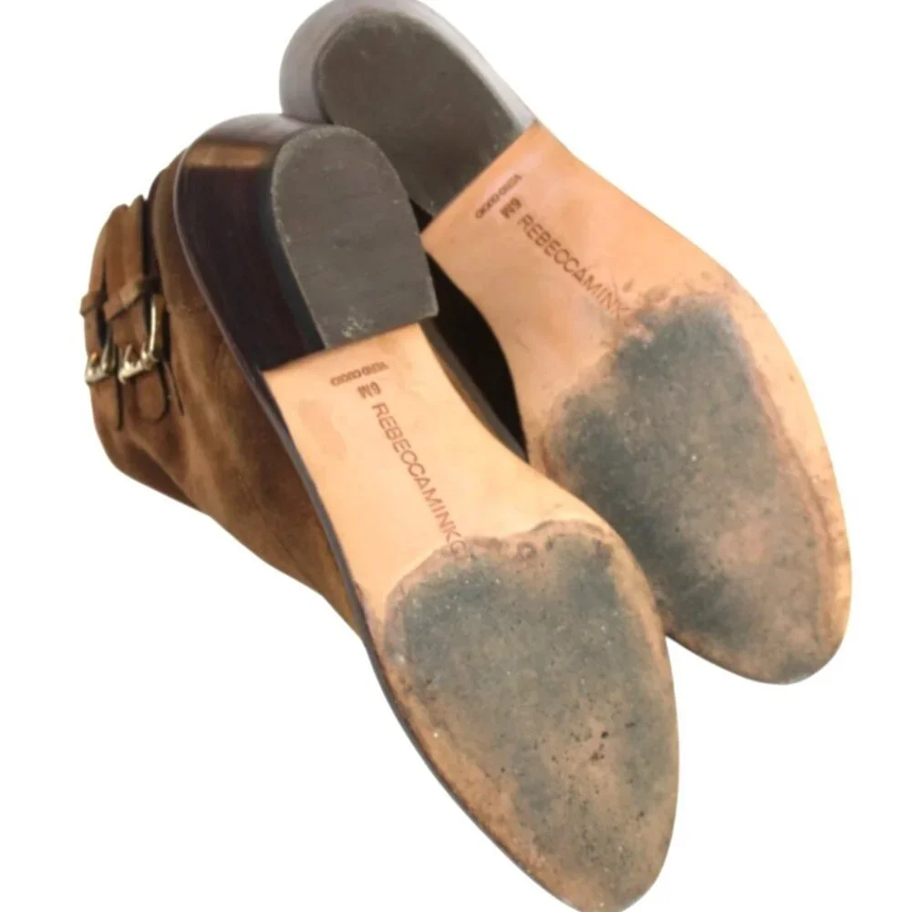 Rebecca Minkoff Alex Brown Suede Triple Buckle Size 6
